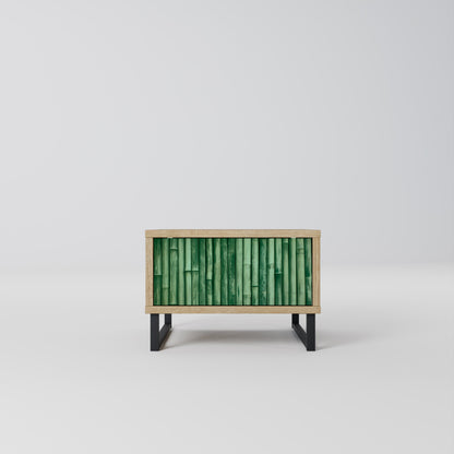 Comodino NATURAL GREEN in effetto rovere