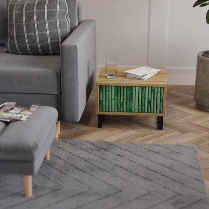 Comodino NATURAL GREEN in effetto rovere