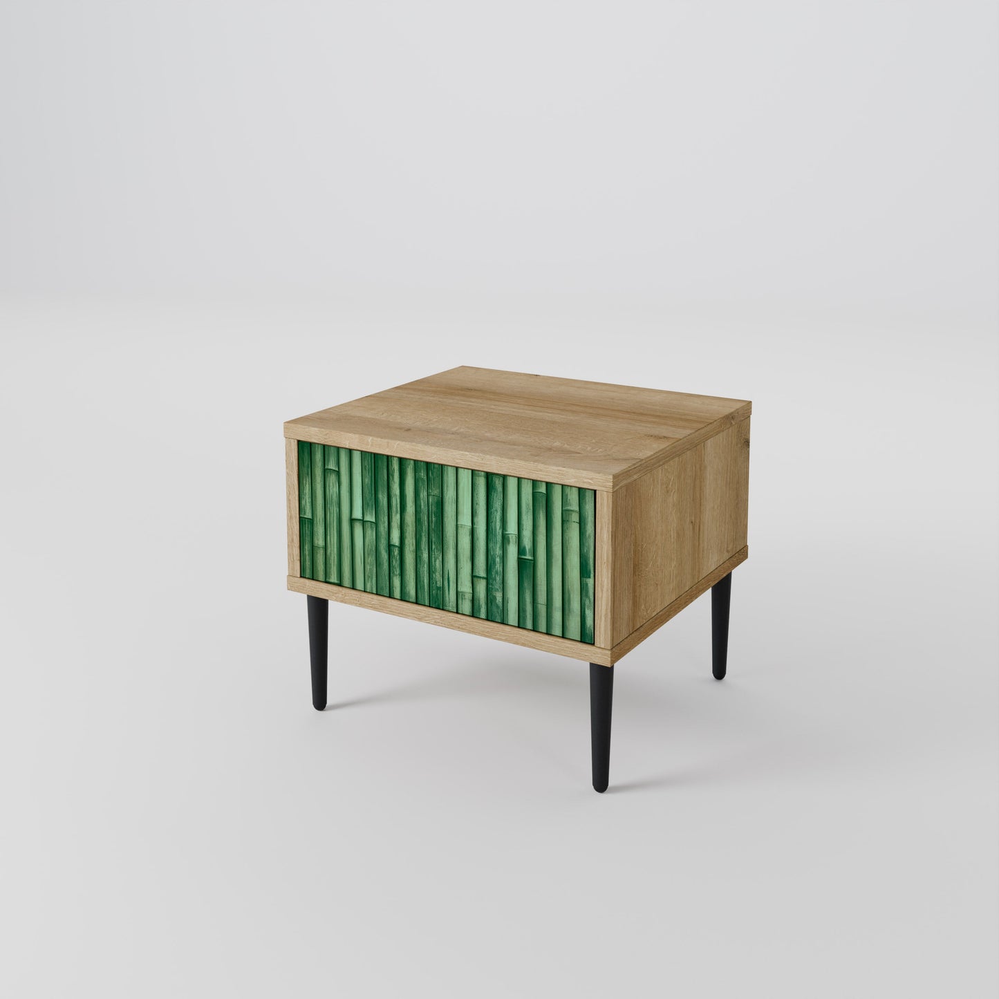 Comodino NATURAL GREEN in effetto rovere