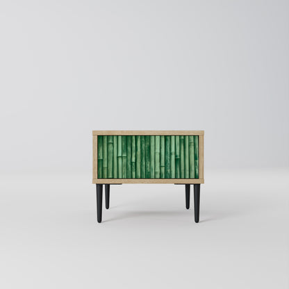 Comodino NATURAL GREEN in effetto rovere