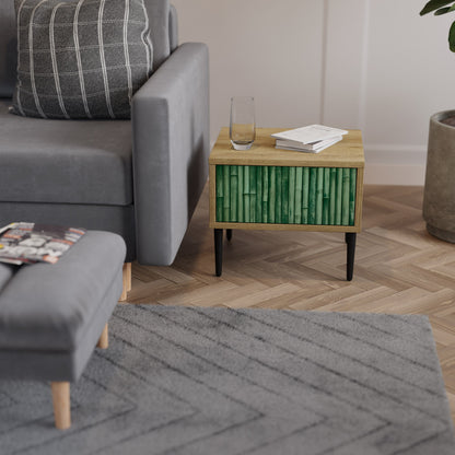 Comodino NATURAL GREEN in effetto rovere