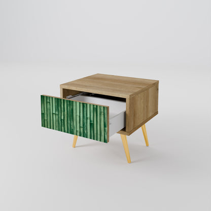 Comodino NATURAL GREEN in effetto rovere