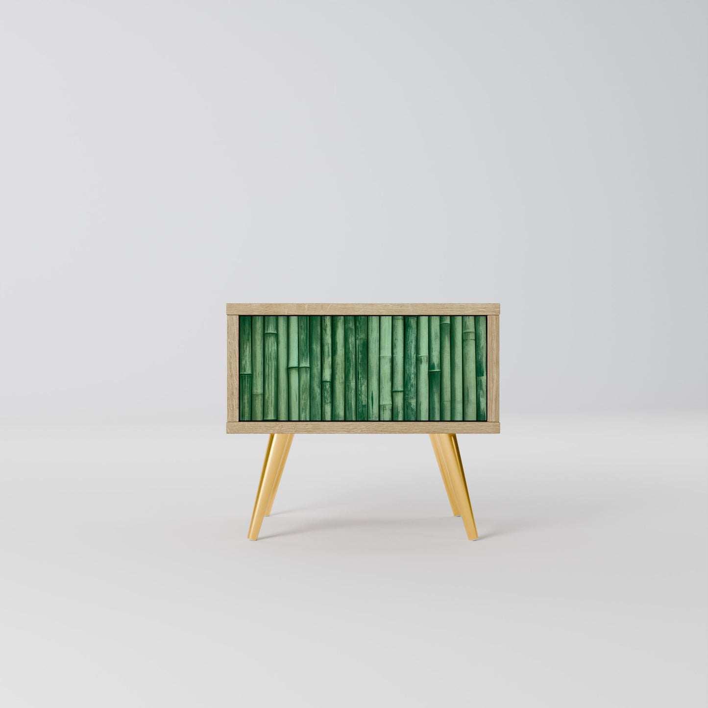 Comodino NATURAL GREEN in effetto rovere