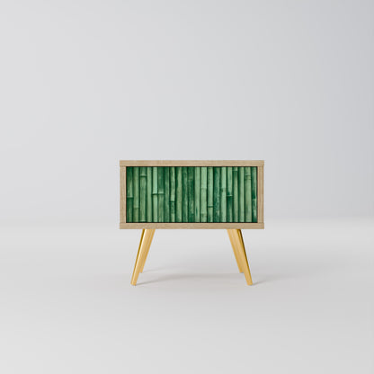 Comodino NATURAL GREEN in effetto rovere