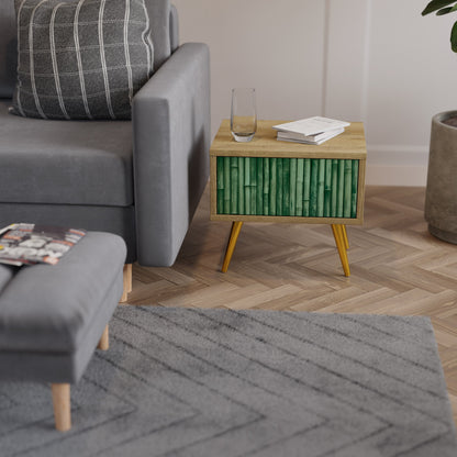 Comodino NATURAL GREEN in effetto rovere