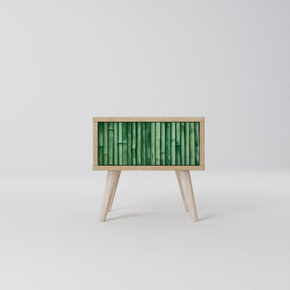 Comodino NATURAL GREEN in effetto rovere
