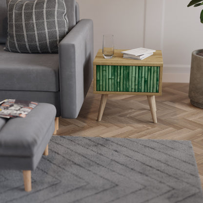Comodino NATURAL GREEN in effetto rovere
