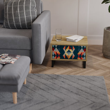 Comodino CRACKED ILLUSION in effetto rovere