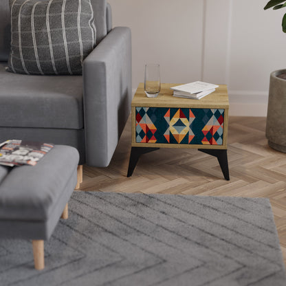 Comodino CRACKED ILLUSION in effetto rovere