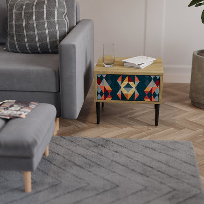 Comodino CRACKED ILLUSION in effetto rovere