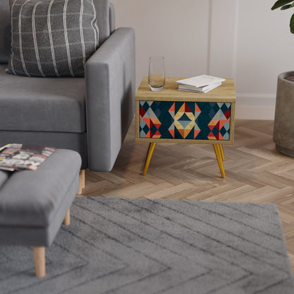 Comodino CRACKED ILLUSION in effetto rovere
