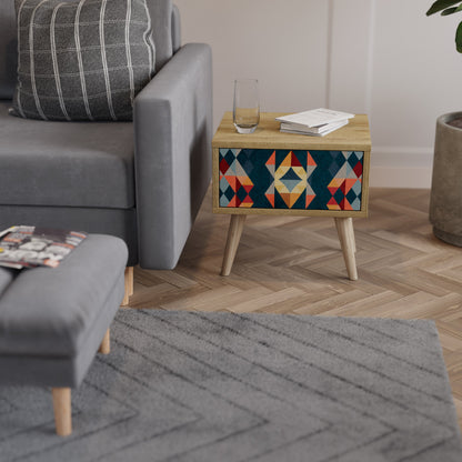 Comodino CRACKED ILLUSION in effetto rovere