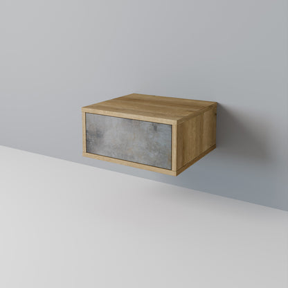 CONCRETE WALL Nightstand in Oak Effect