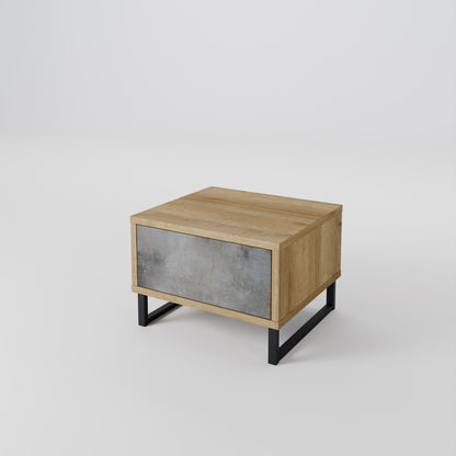 CONCRETE WALL Nightstand in Oak Effect