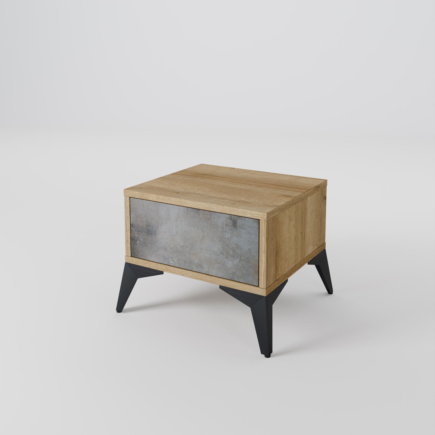 CONCRETE WALL Nightstand in Oak Effect