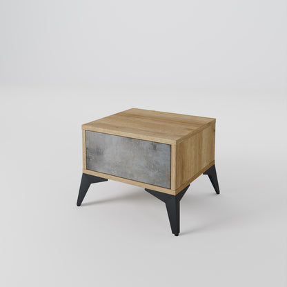CONCRETE WALL Nightstand in Oak Effect