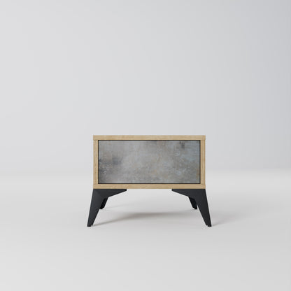 CONCRETE WALL Nightstand in Oak Effect