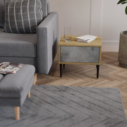 CONCRETE WALL Nightstand in Oak Effect