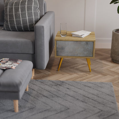 CONCRETE WALL Nightstand in Oak Effect