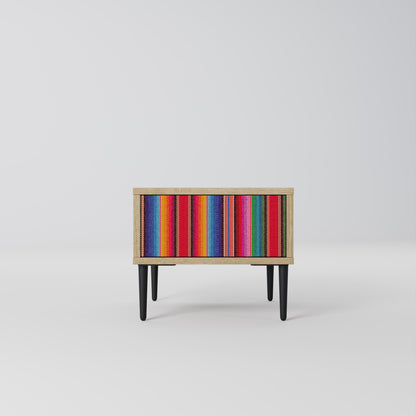 Comodino ETNICO MESSICANO in effetto rovere