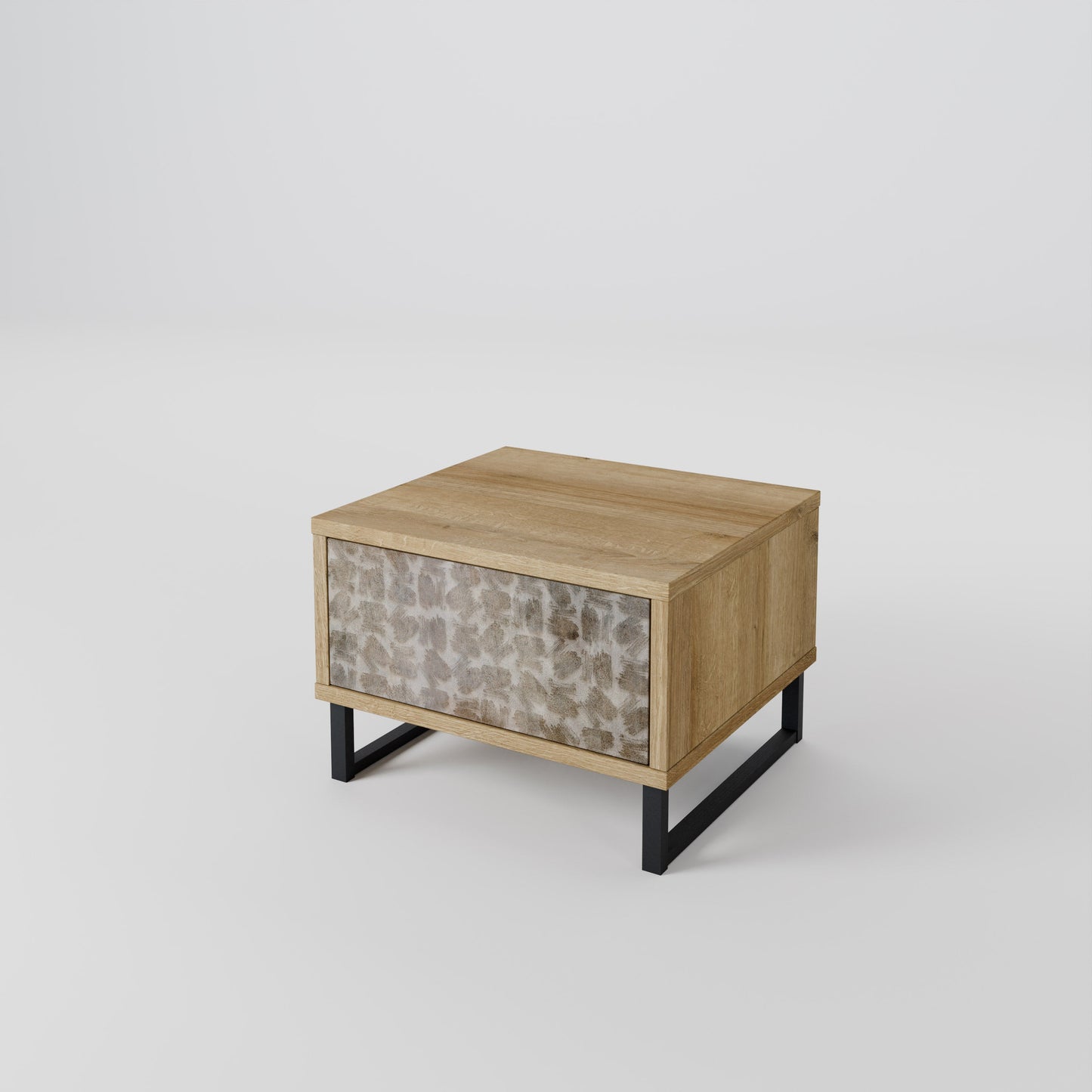SLIGHTLY BLURRED Nightstand in Oak Effect