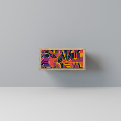 Comodino ELECTRIC PATTERNS in effetto rovere