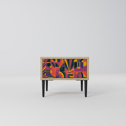 Comodino ELECTRIC PATTERNS in effetto rovere