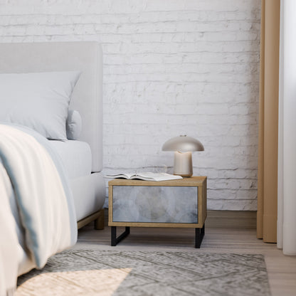 Comodino MUTED ARC effetto rovere
