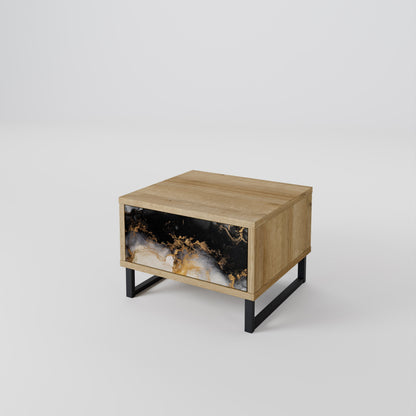 MARBLE OF TOMMORROW Nightstand in Oak Effect