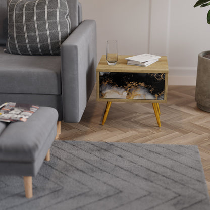 MARBLE OF TOMMORROW Nightstand in Oak Effect