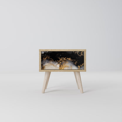 MARBLE OF TOMMORROW Nightstand in Oak Effect