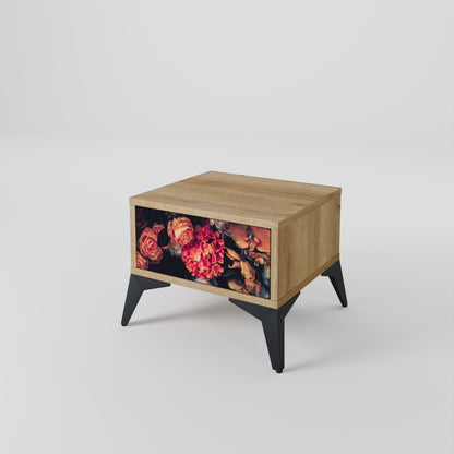 Comodino NEVERENDING BLOOM effetto rovere