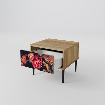 Comodino NEVERENDING BLOOM effetto rovere
