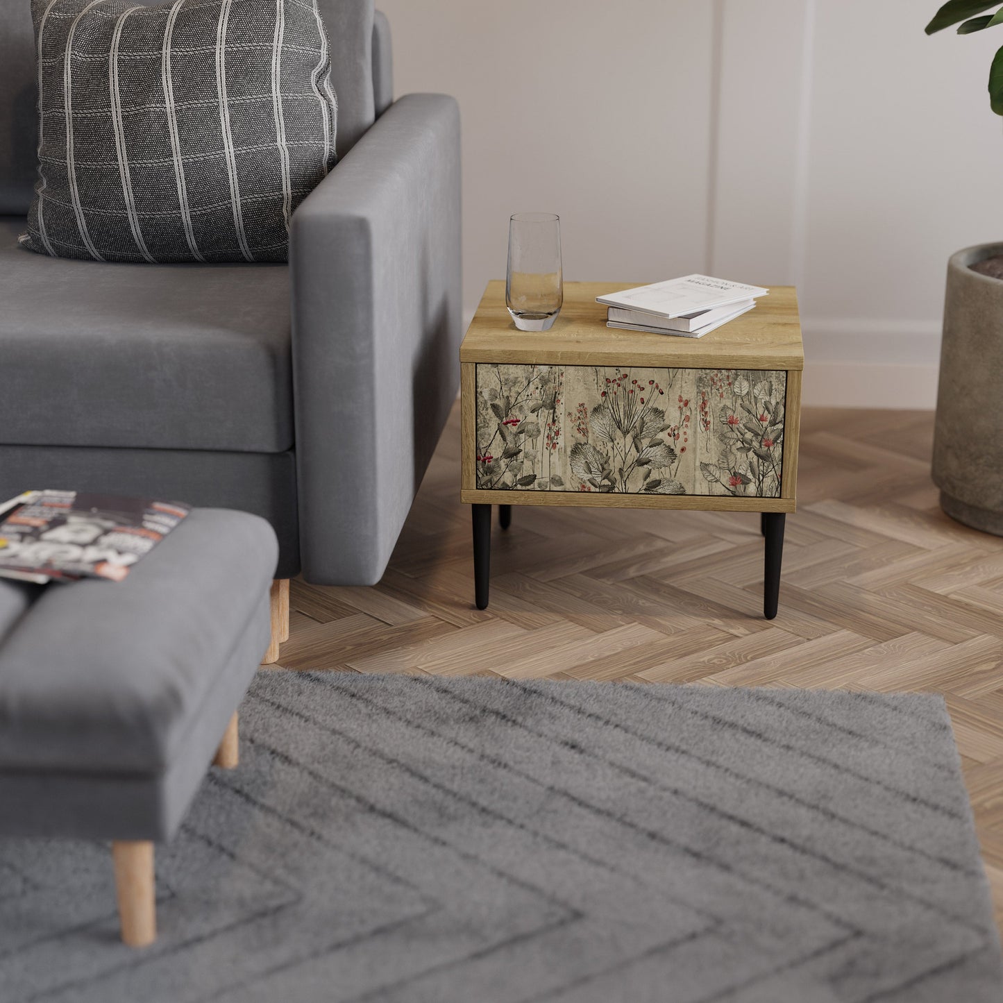 Comodino HERBAL GRACE effetto rovere