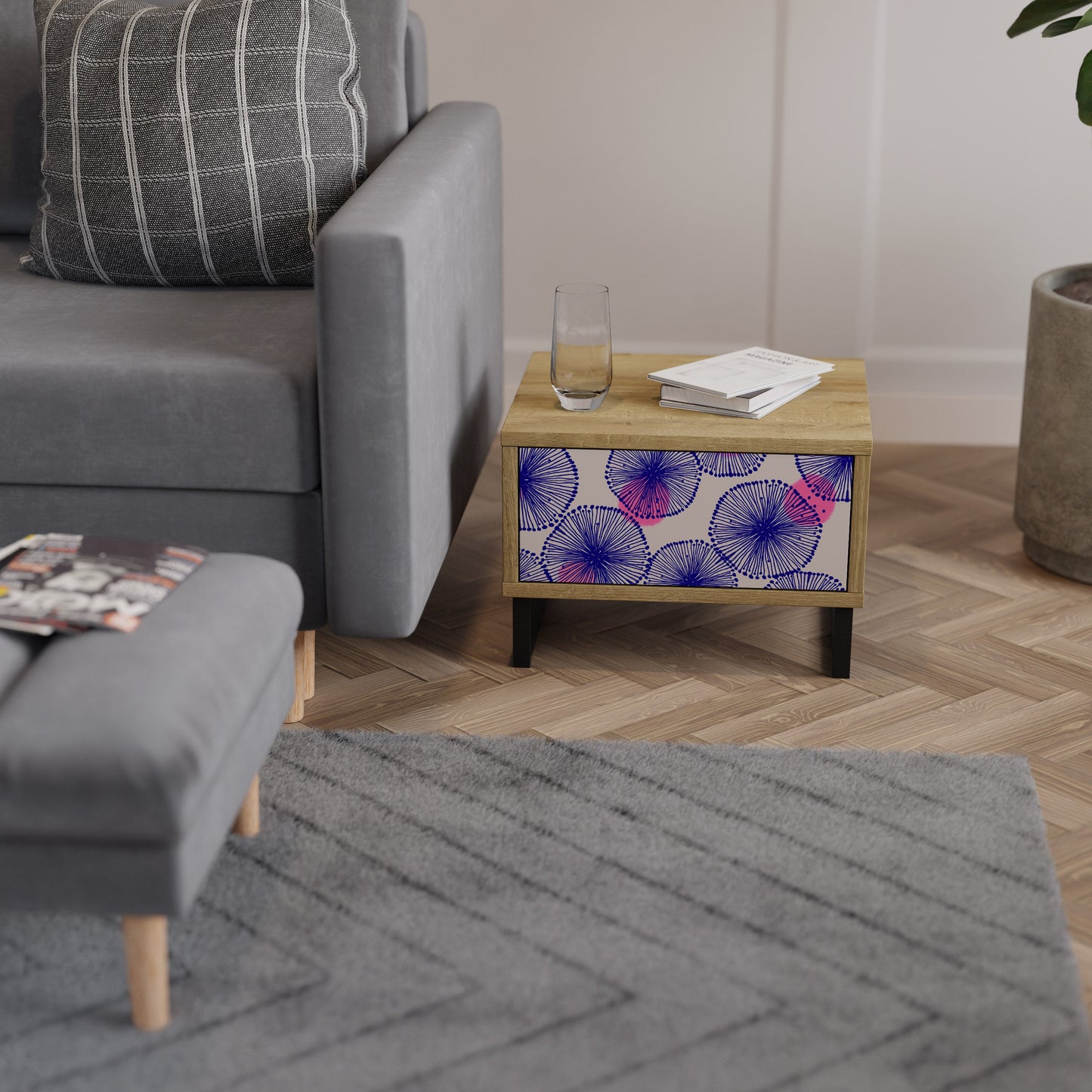 Comodino MAGIC NATURE in effetto rovere