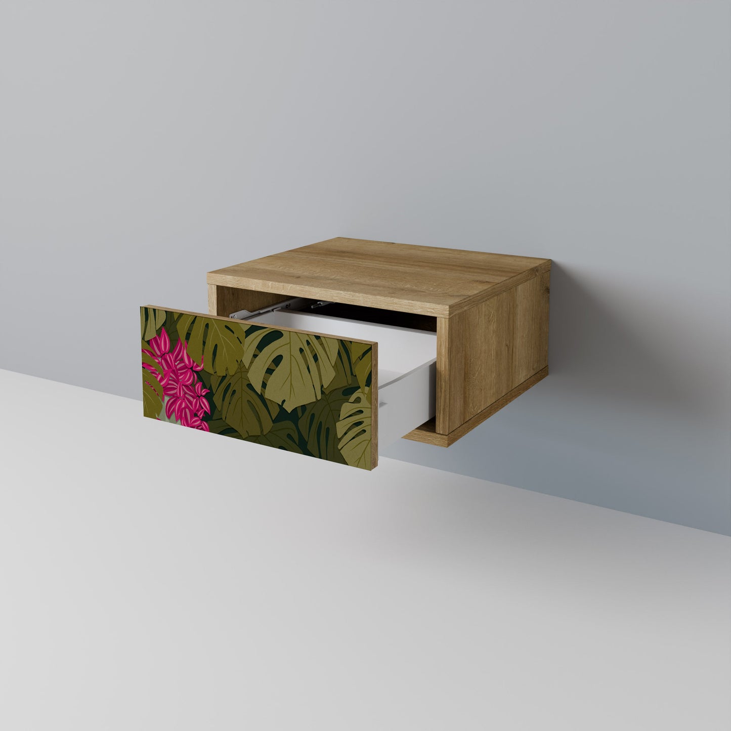 Comodino TROPICAL BEAUTY in effetto rovere
