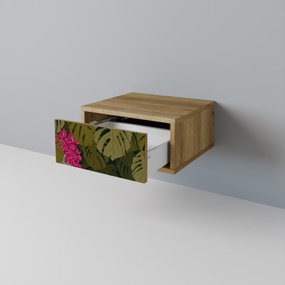 Comodino TROPICAL BEAUTY in effetto rovere