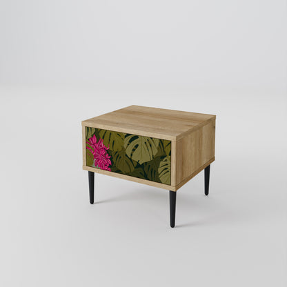 Comodino TROPICAL BEAUTY in effetto rovere