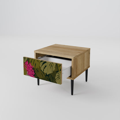Comodino TROPICAL BEAUTY in effetto rovere