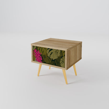Comodino TROPICAL BEAUTY in effetto rovere