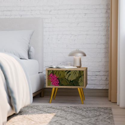 Comodino TROPICAL BEAUTY in effetto rovere