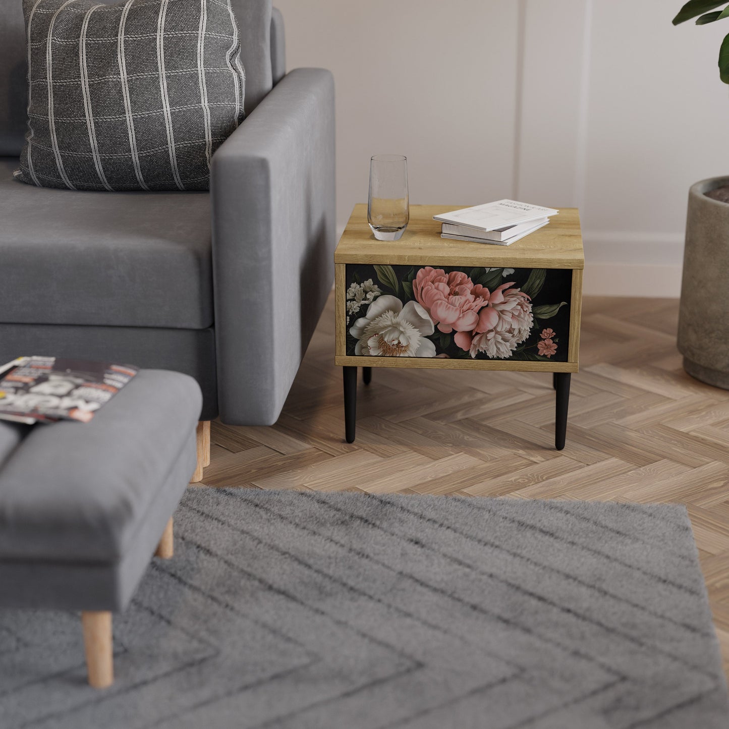 Comodino LUSH ELEGANCE in effetto rovere