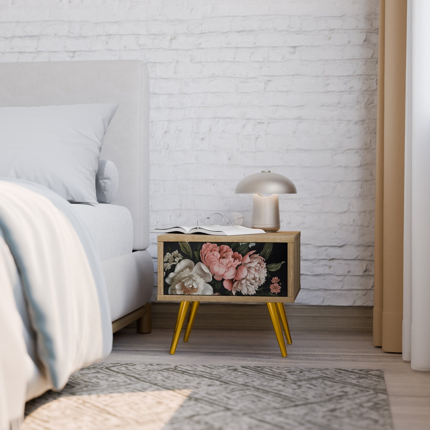 Comodino LUSH ELEGANCE in effetto rovere