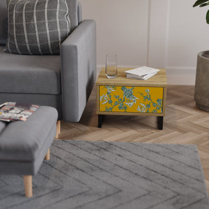 YELLOW CHINOISERIE Nightstand in Oak Effect
