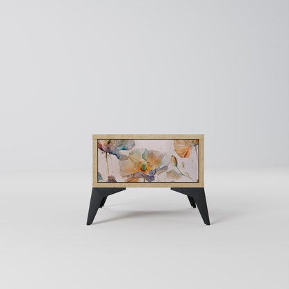 Comodino SOFTEN POPPY effetto rovere