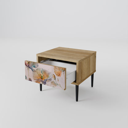 Comodino SOFTEN POPPY effetto rovere