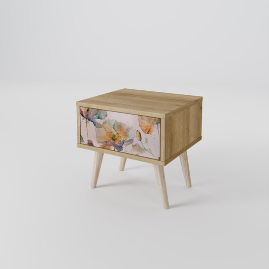 Comodino SOFTEN POPPY effetto rovere