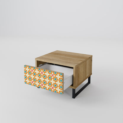 Comodino FLORAL DECOR in effetto rovere