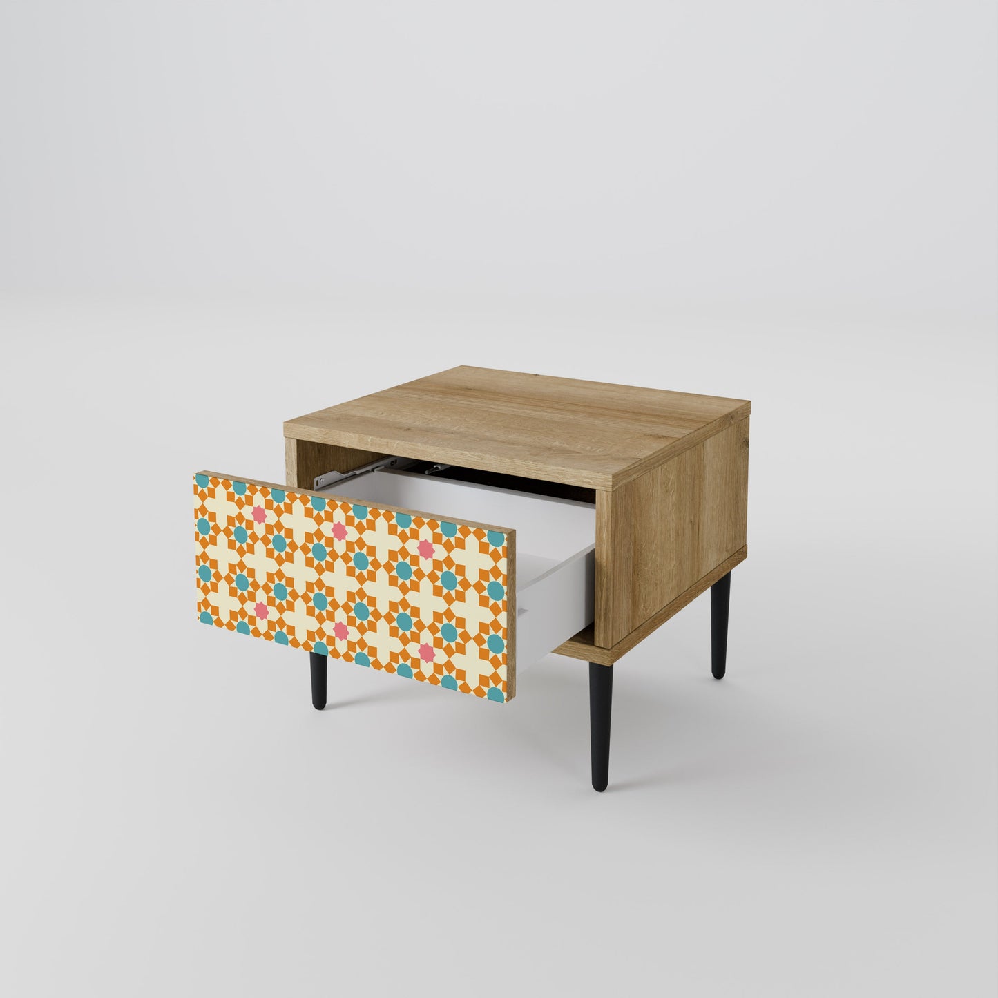 Comodino FLORAL DECOR in effetto rovere