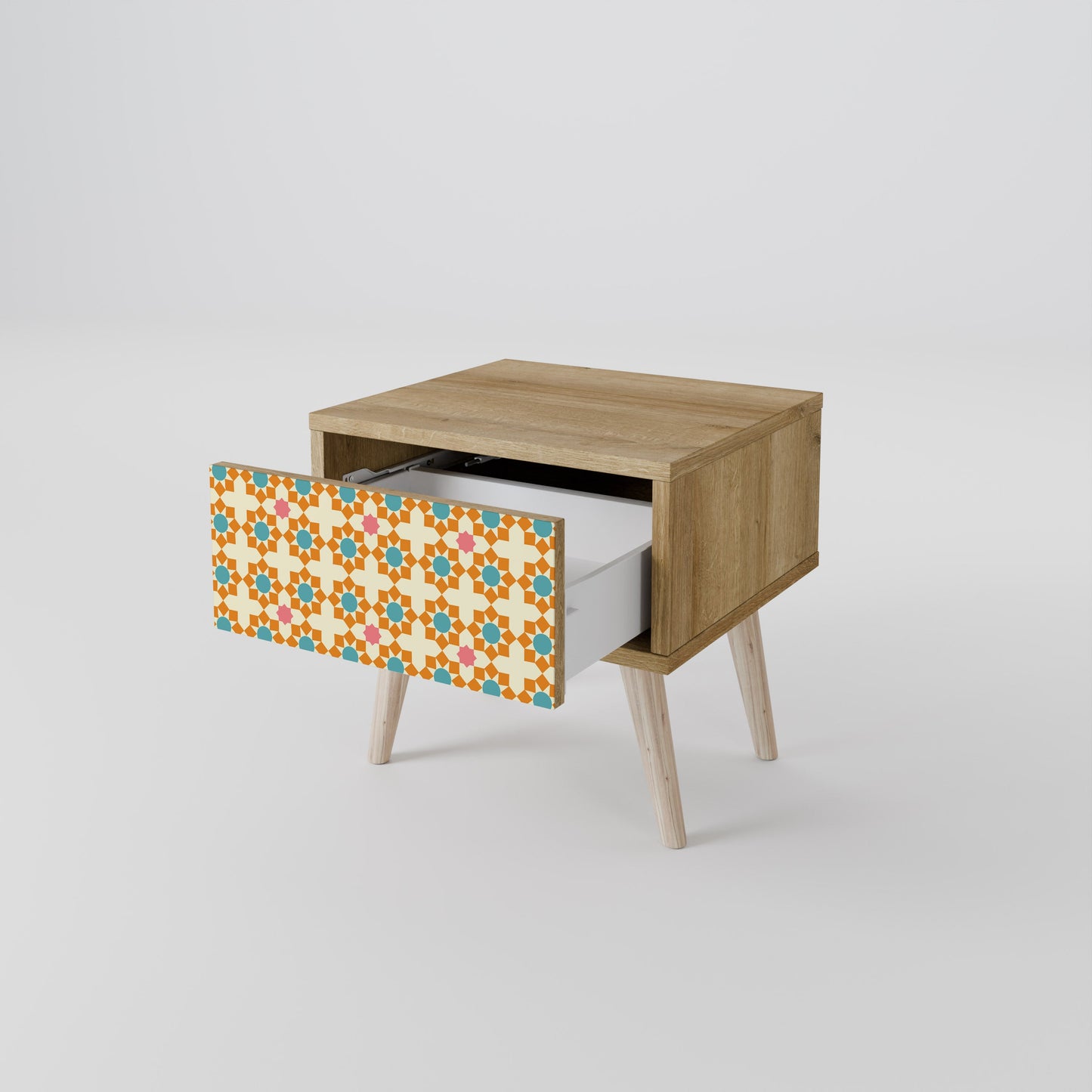 Comodino FLORAL DECOR in effetto rovere